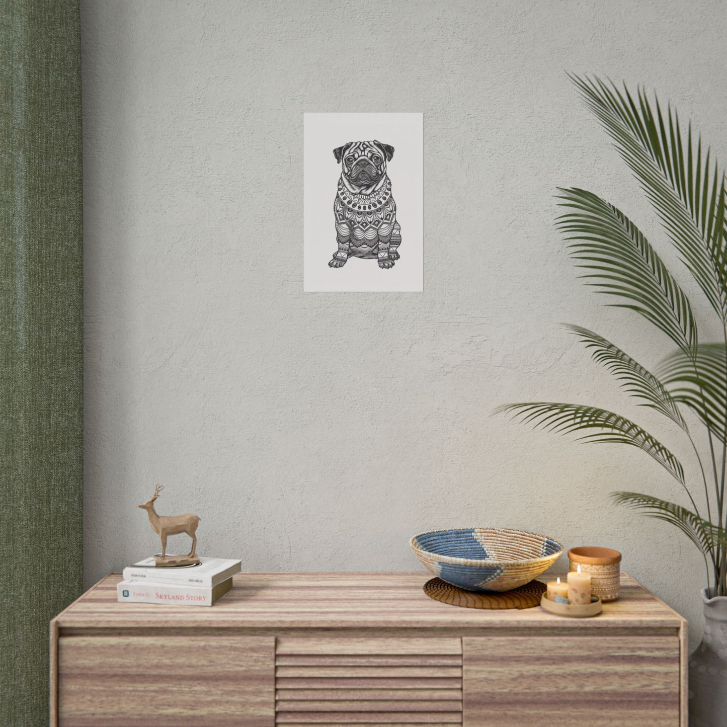 Life sized Coloring Page Rolled Poster of a Pug Dog