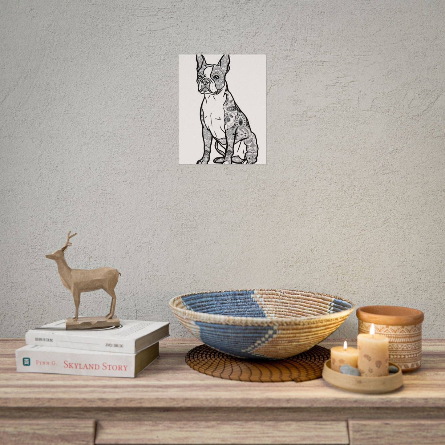 Coloring Poster, Life sized Artistic Dog Rolled Poster - Chic Home Decor for Dog Lovers