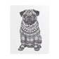 Life sized Coloring Page Rolled Poster of a Pug Dog