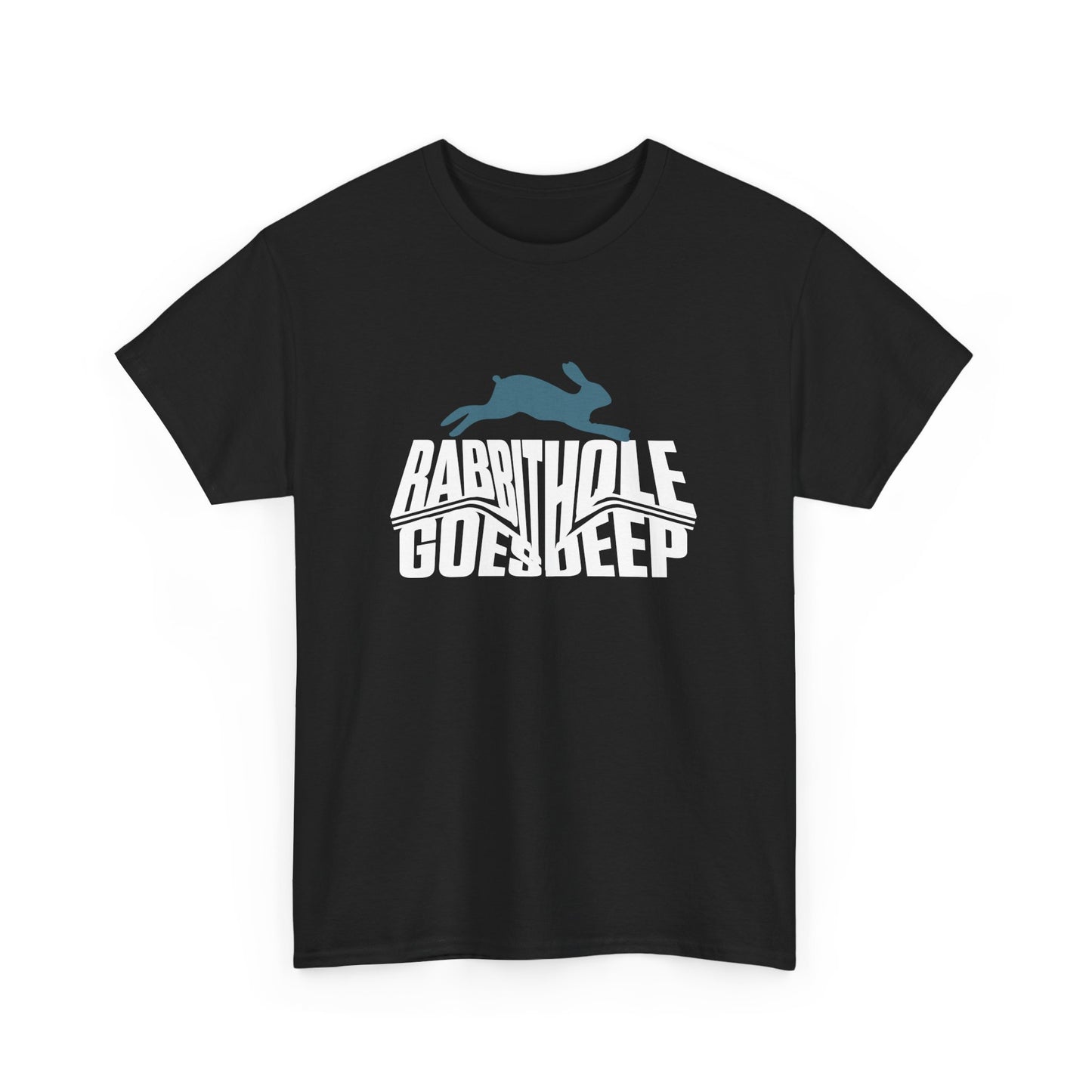 Rabbit Hole Goes Deep Unisex Heavy Cotton Tee - Unique Statement Shirt for Adventurers