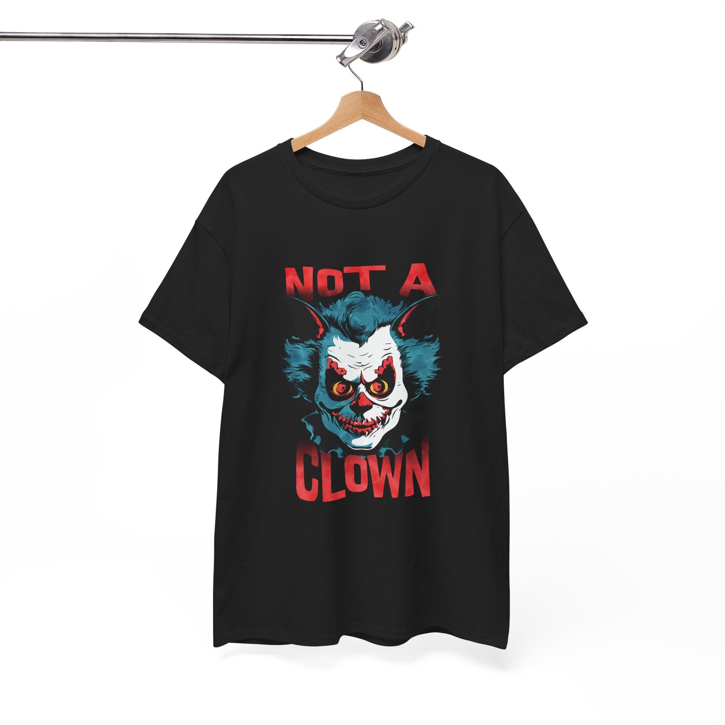 Unisex Heavy Cotton Tee - Not A Clown Graphic Tee for Horror Lovers