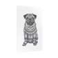 Life sized Coloring Page Rolled Poster of a Pug Dog