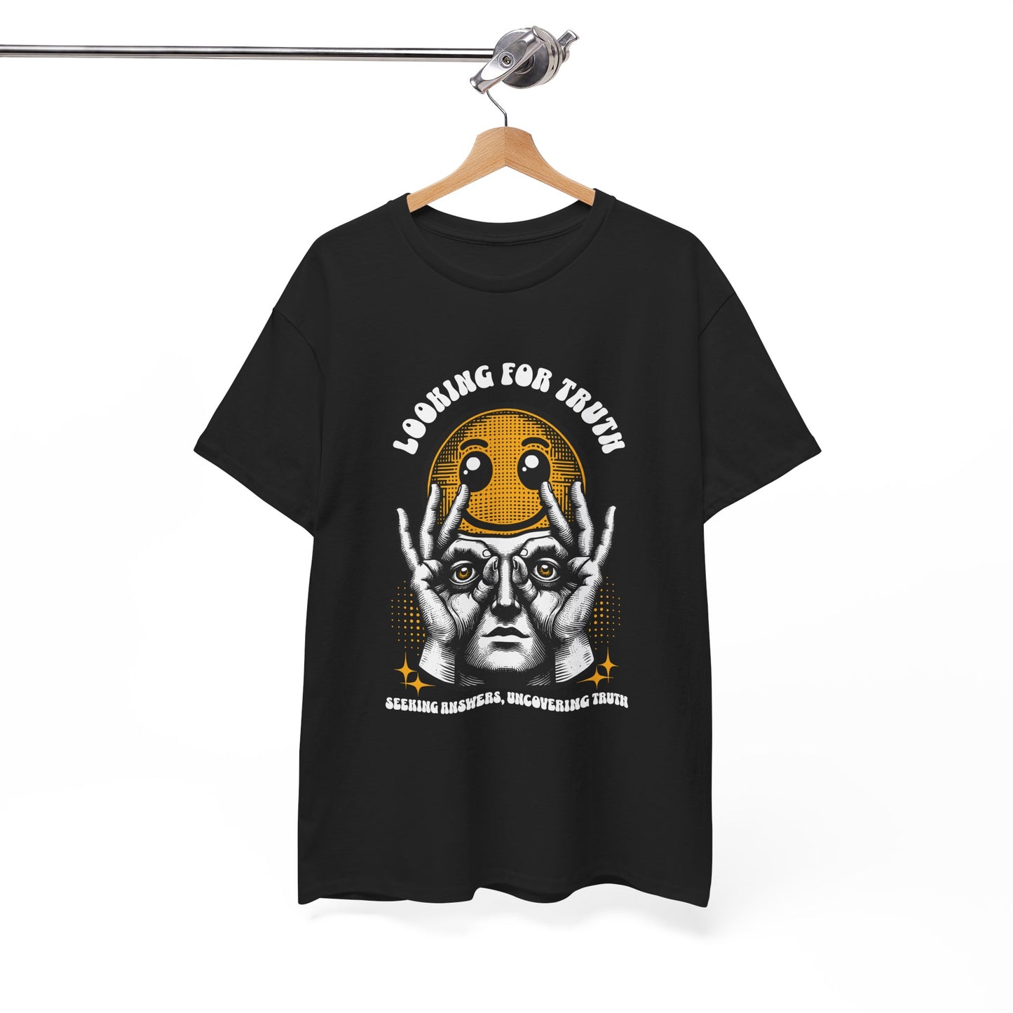 Looking for Truth Unisex Heavy Cotton Tee - Bold Graphic T-Shirt for Seekers of Wisdom