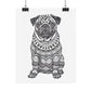 Life sized Coloring Page Rolled Poster of a Pug Dog