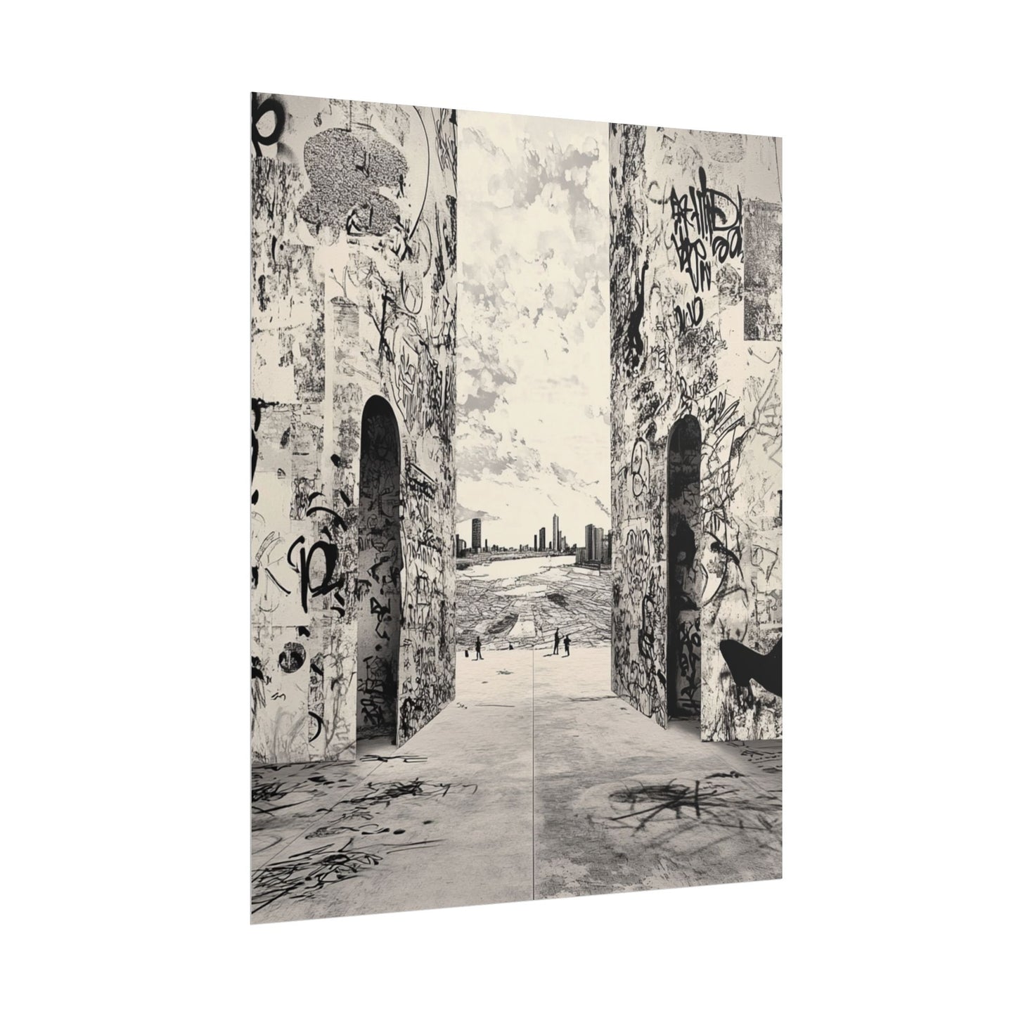 Just another day AI Art, Urban Graffiti Rolled Posters - Edgy Wall Art for Modern Spaces