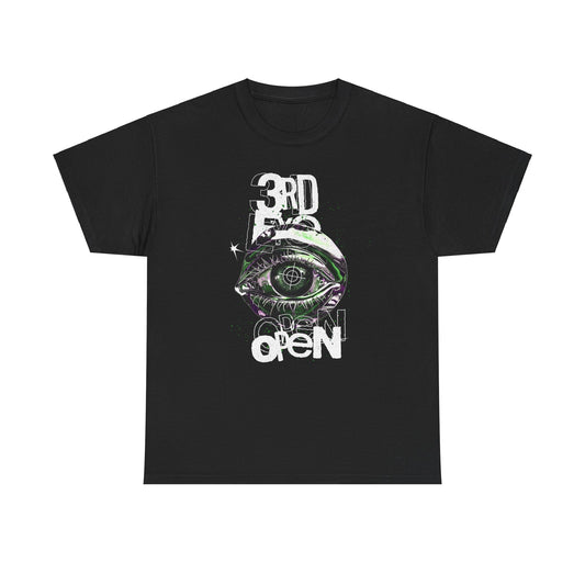 Third eye open Unisex Heavy Cotton Tee - Eye Design Graphic T-Shirt for Art Lovers