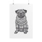 Life sized Coloring Page Rolled Poster of a Pug Dog