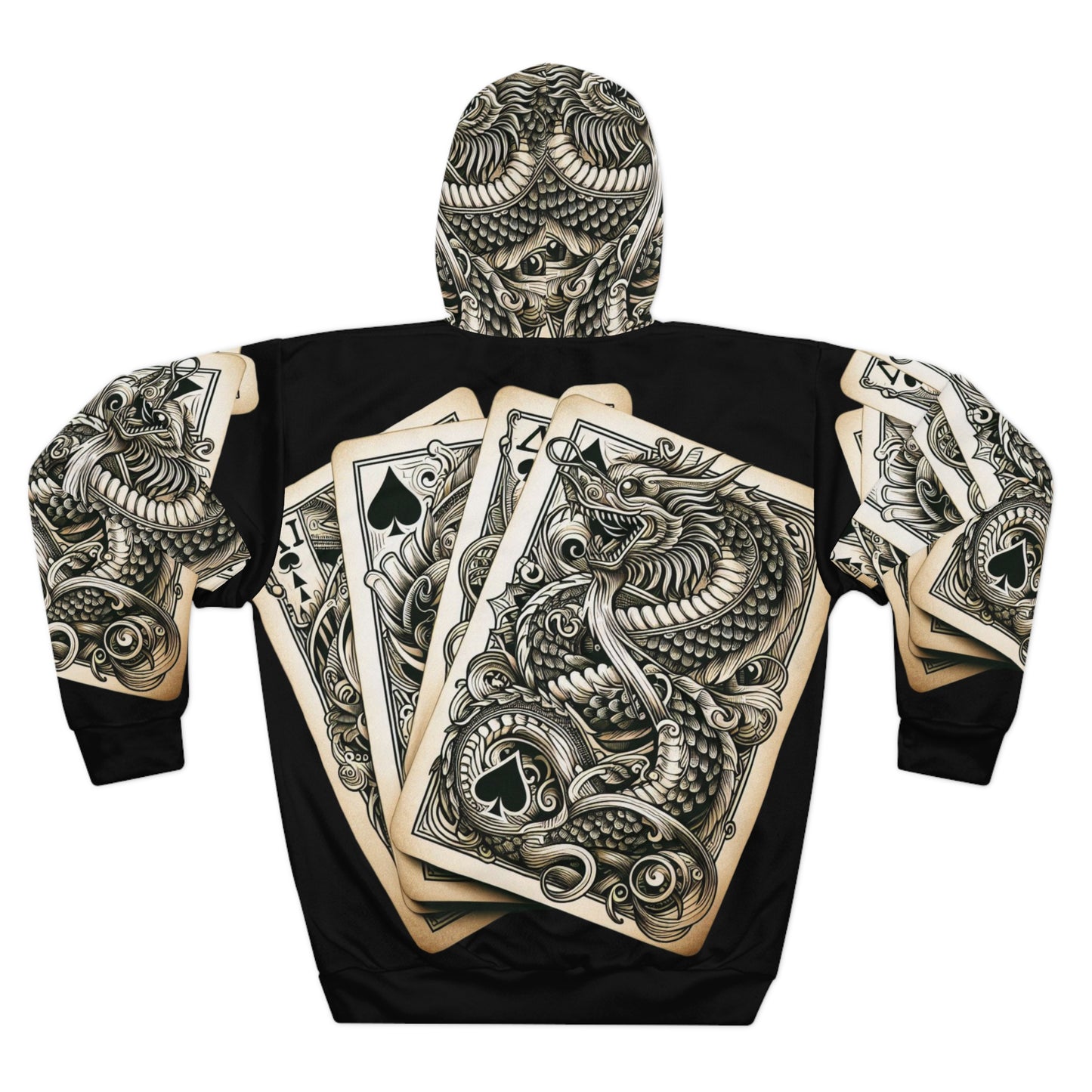 Dragon deck of cards Unisex Pullover Hoodie (AOP)