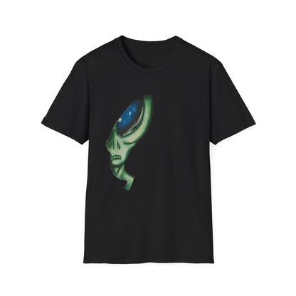 Alien peeking out Unisex Softstyle T-Shirt