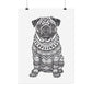 Life sized Coloring Page Rolled Poster of a Pug Dog