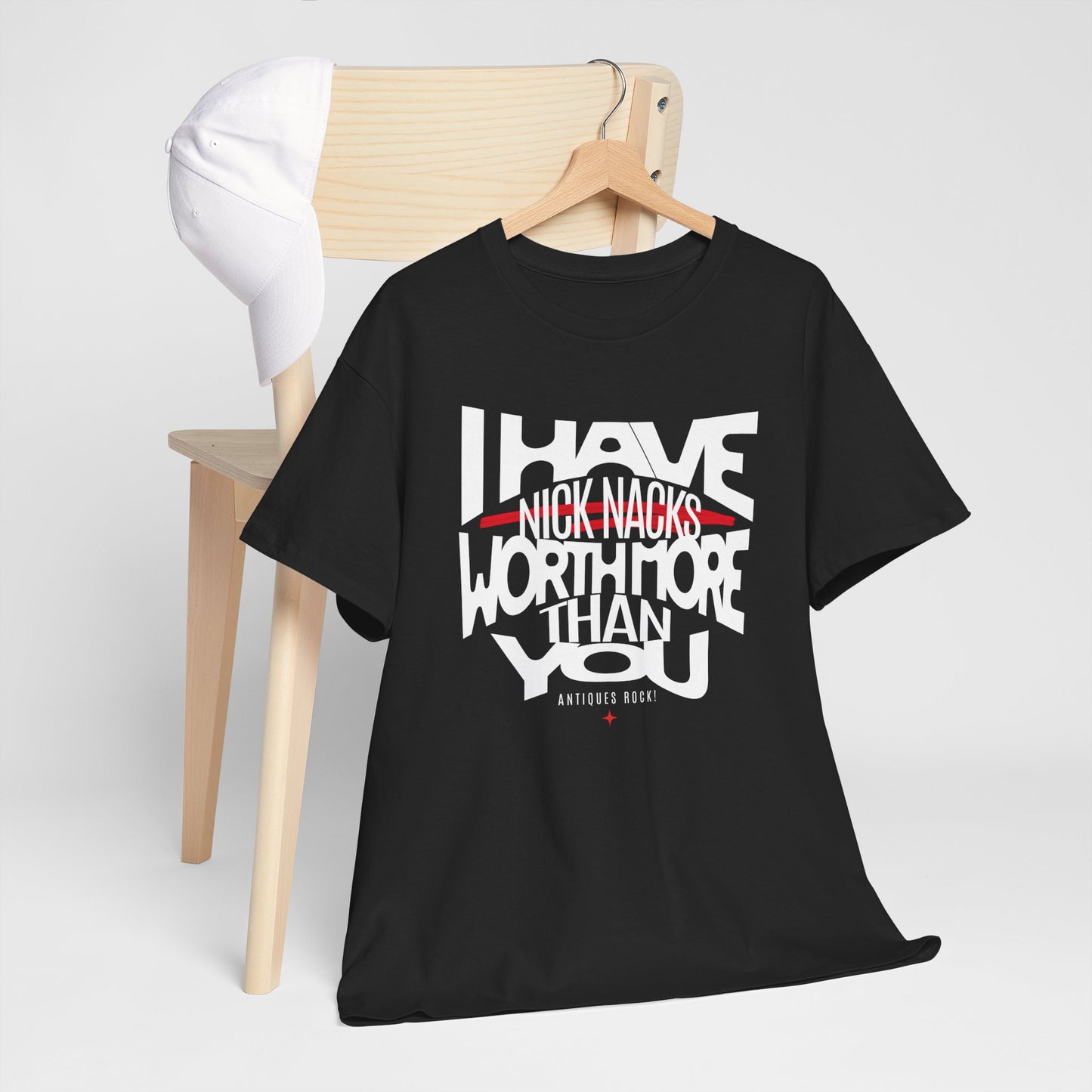 Nick Knacks Unisex Heavy Cotton Tee - Fun Graphic Tee, Casual Wear, Gift Idea, Birthday Present, Everyday Style