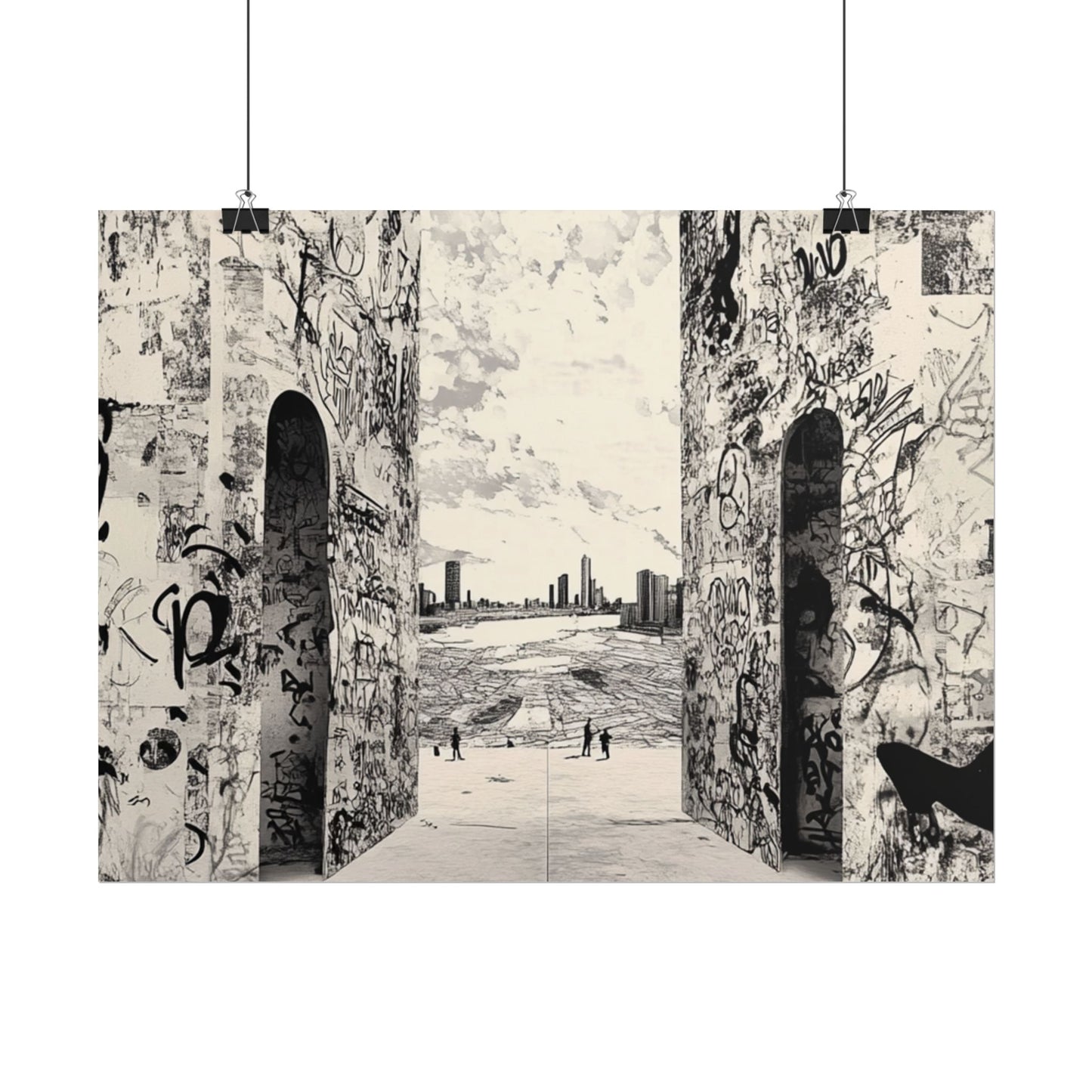 Just another day AI Art, Urban Graffiti Rolled Posters - Edgy Wall Art for Modern Spaces