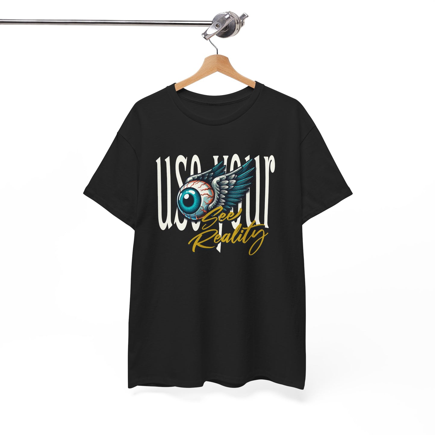Unisex Heavy Cotton Tee - 'Use Your Eye, See Reality' Inspirational Graphic T-Shirt