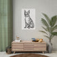 Coloring Poster, Life sized Artistic Dog Rolled Poster - Chic Home Decor for Dog Lovers