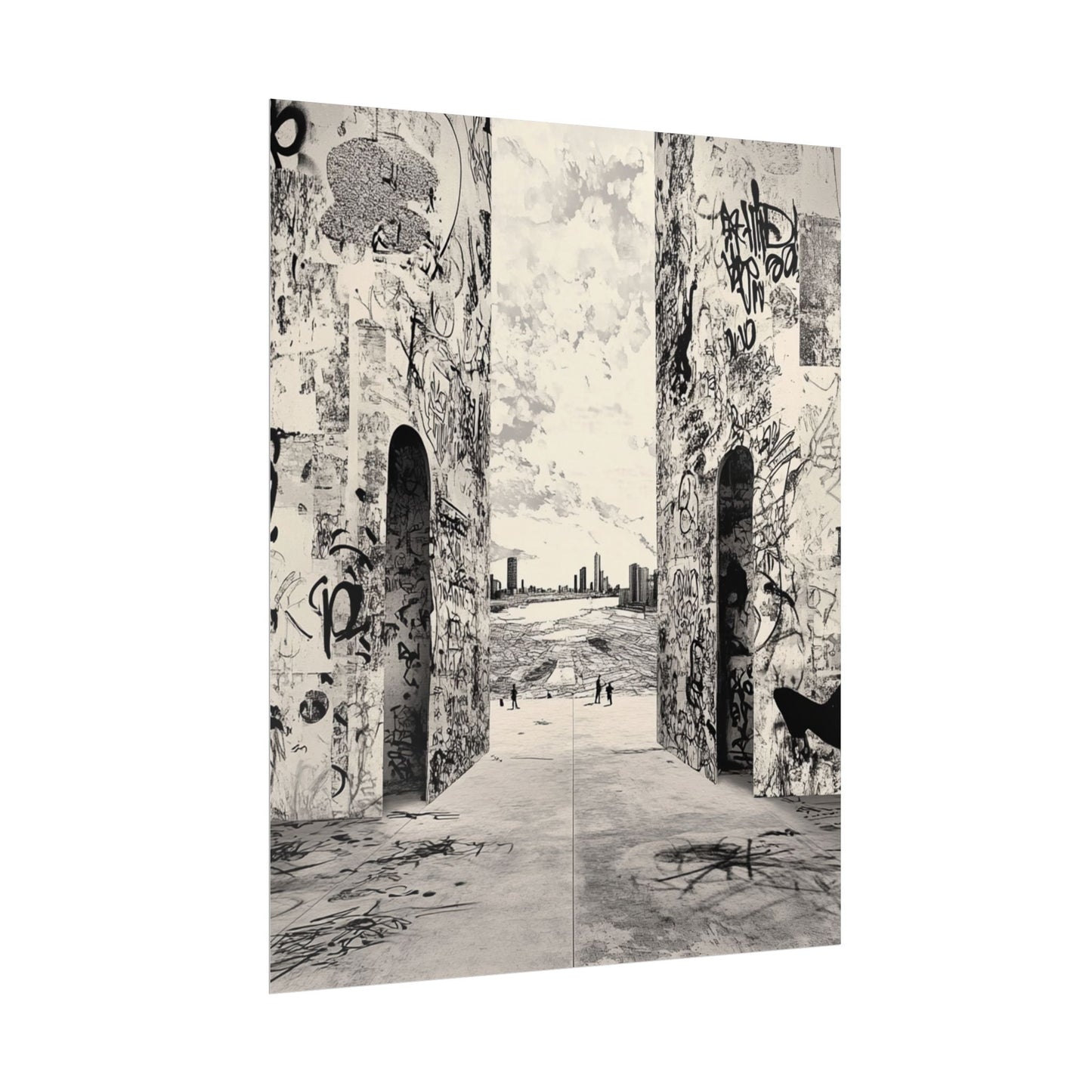 Just another day AI Art, Urban Graffiti Rolled Posters - Edgy Wall Art for Modern Spaces