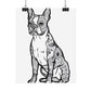Coloring Poster, Life sized Artistic Dog Rolled Poster - Chic Home Decor for Dog Lovers