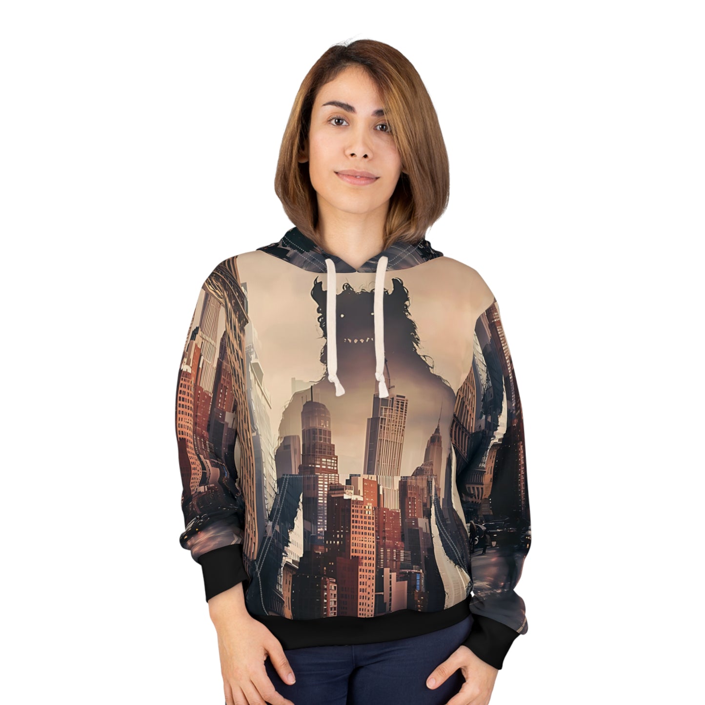 Monster in the city Unisex Pullover Hoodie (AOP)