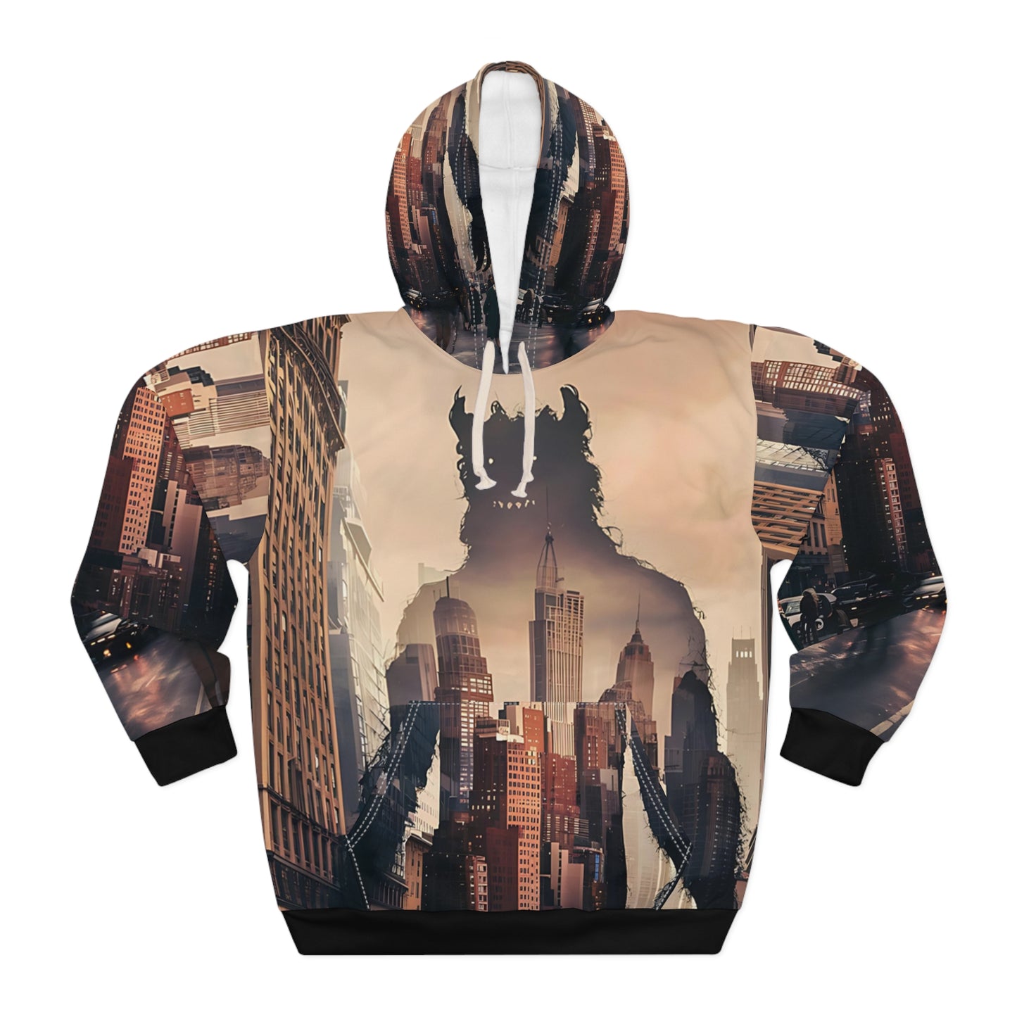 Monster in the city Unisex Pullover Hoodie (AOP)