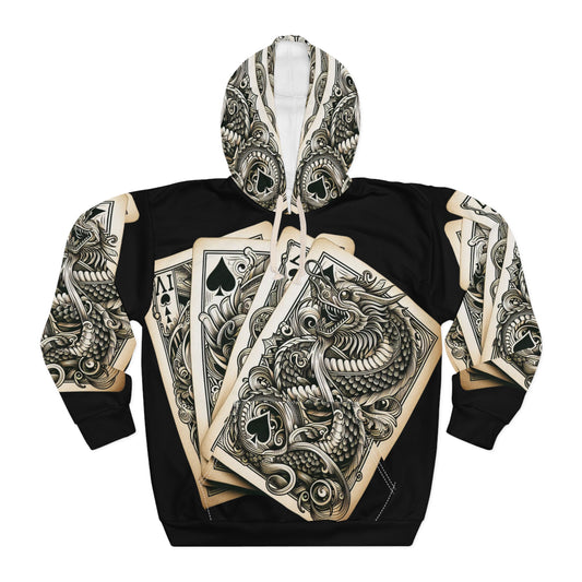 Dragon deck of cards Unisex Pullover Hoodie (AOP)