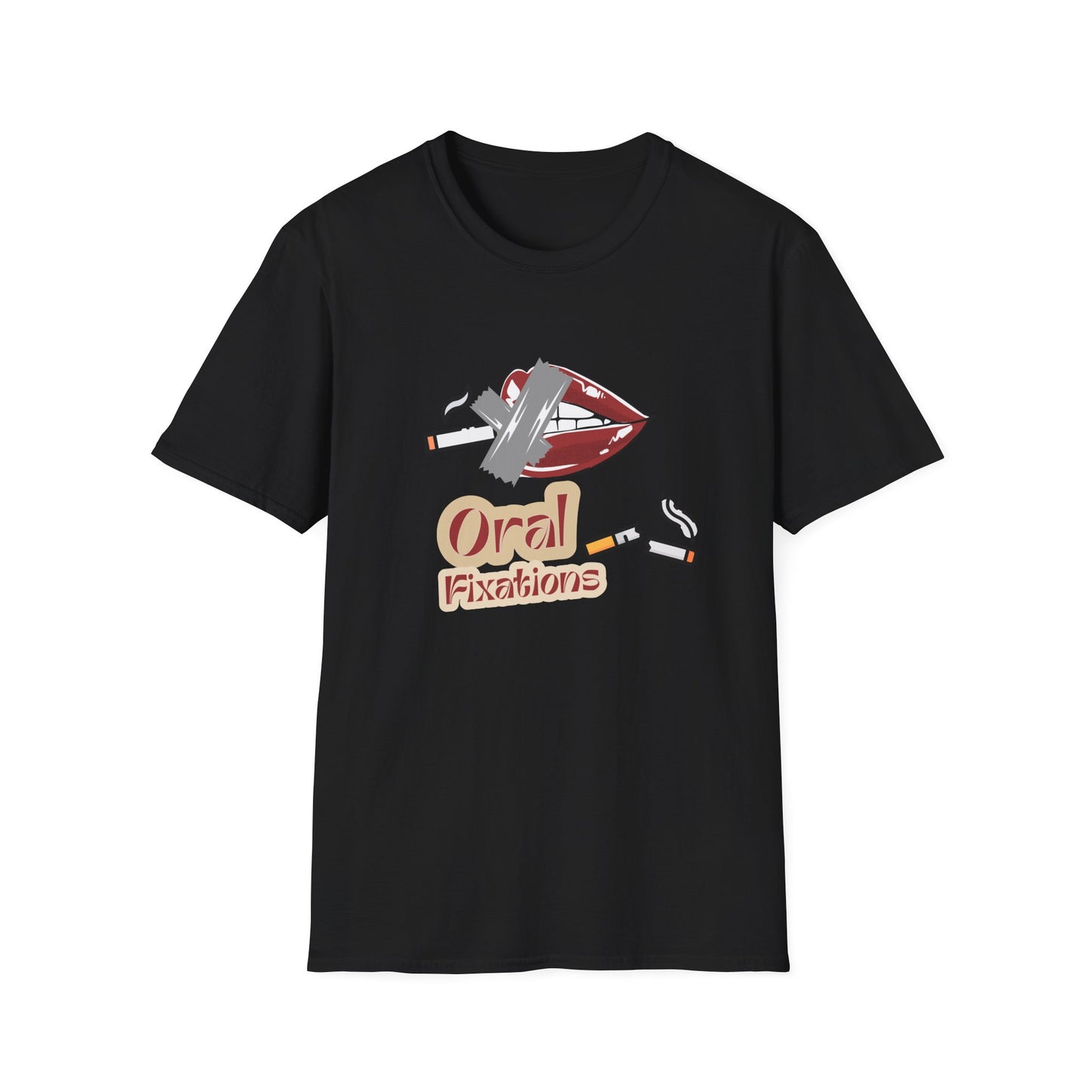 Unisex Softstyle T-Shirt - "Oral Fixations" Graphic Tee for Smokers