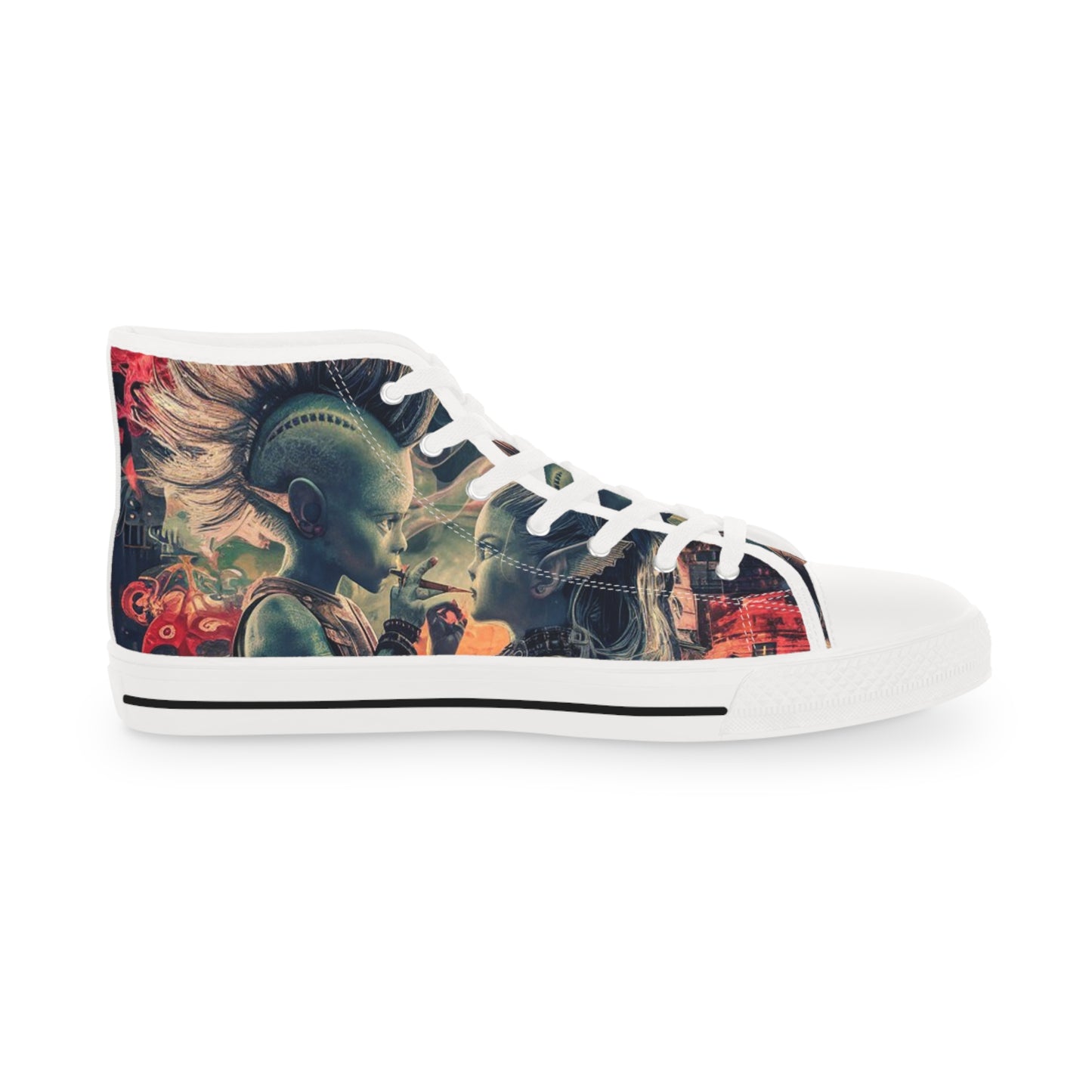Alien Rebel Kids Artistic High Top Sneakers - Unique Design for Bold Expression