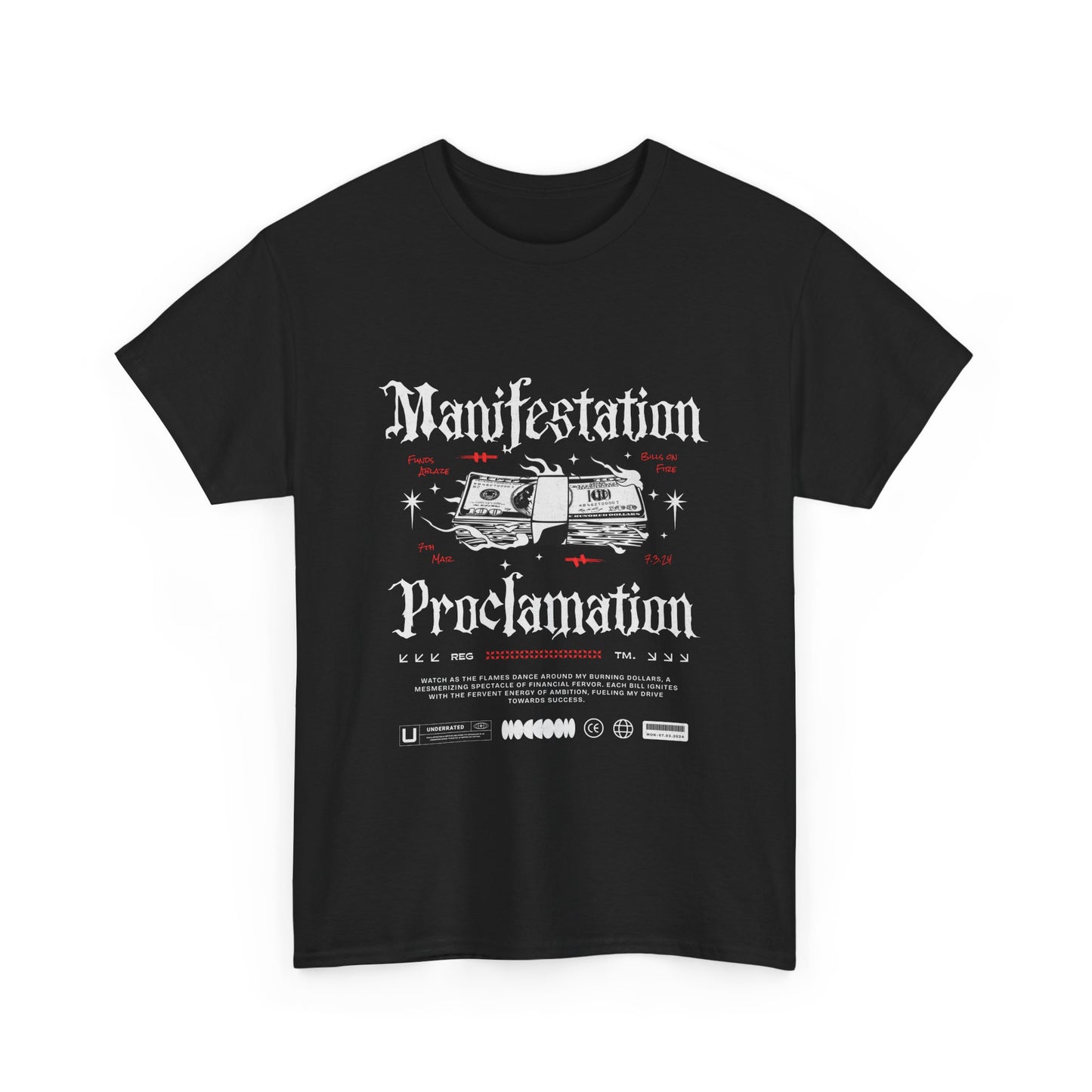 Manifestation Proclamation Unisex Heavy Cotton Tee, Motivational T-Shirt, Spiritual Apparel, Trendy Graphic Tee, Gift for Him/Her
