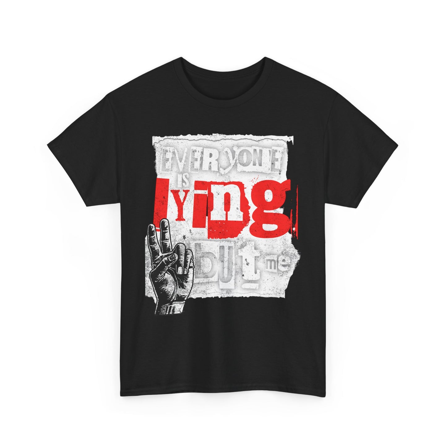 Unisex Heavy Cotton Tee with 'Everyone is LYDG' Graphic - Casual Streetwear for Everyday Style
