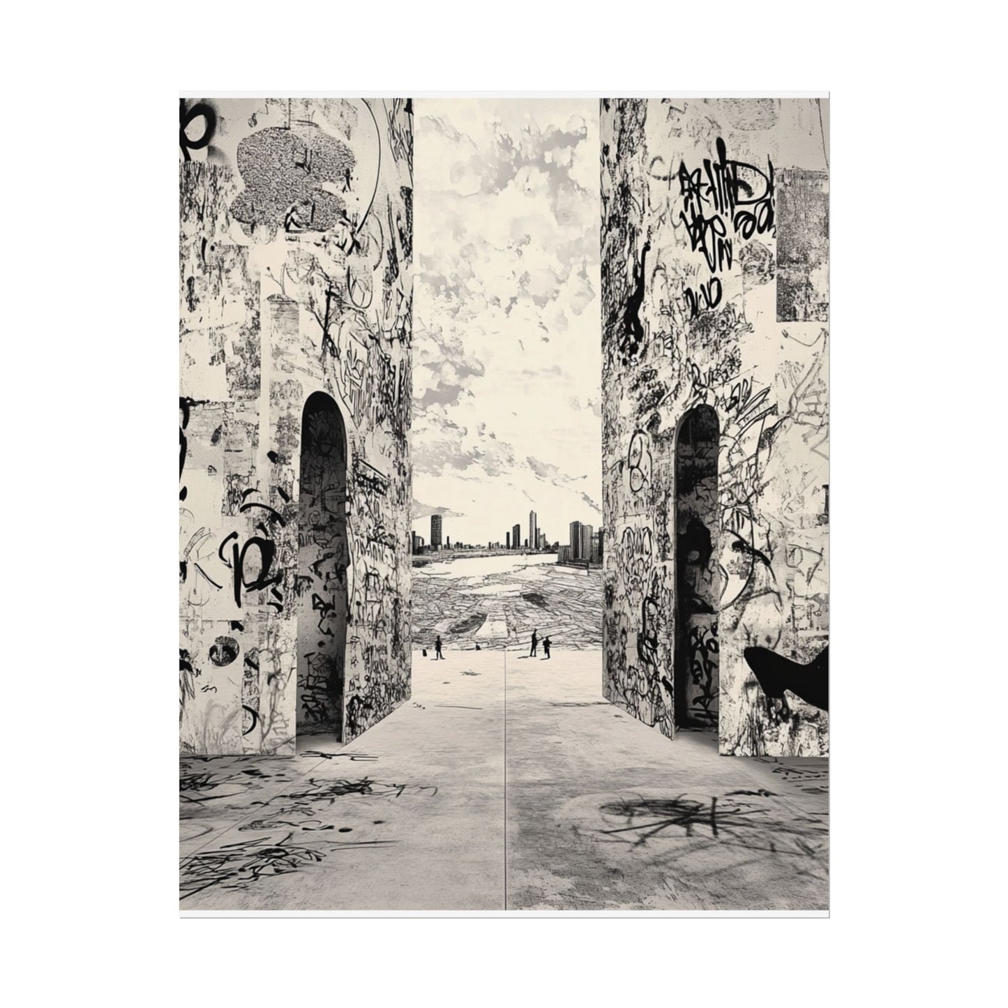 Just another day AI Art, Urban Graffiti Rolled Posters - Edgy Wall Art for Modern Spaces