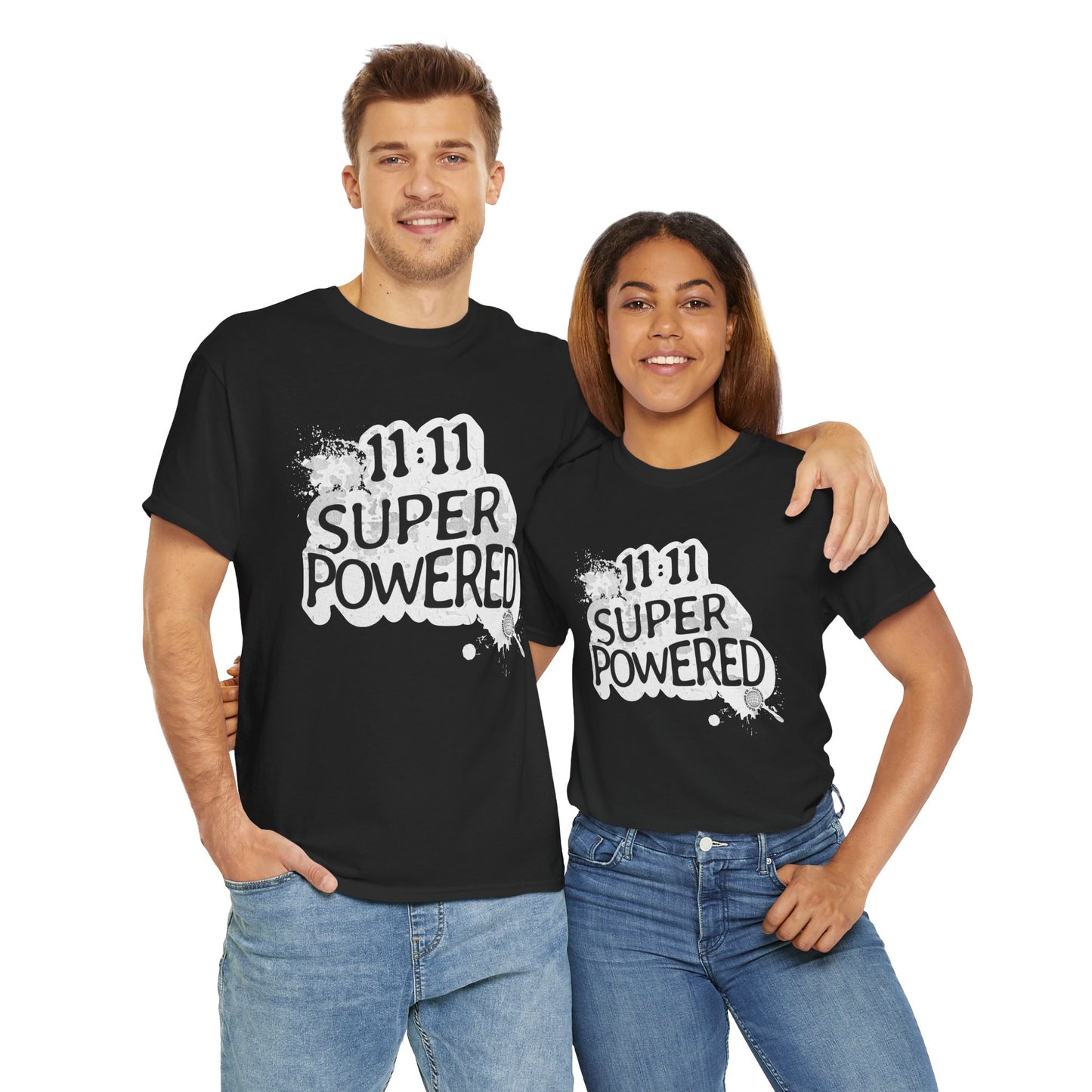 11:11 Super Powered Unisex Heavy Cotton Tee - Casual Inspirational Shirt