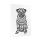 Life sized Coloring Page Rolled Poster of a Pug Dog