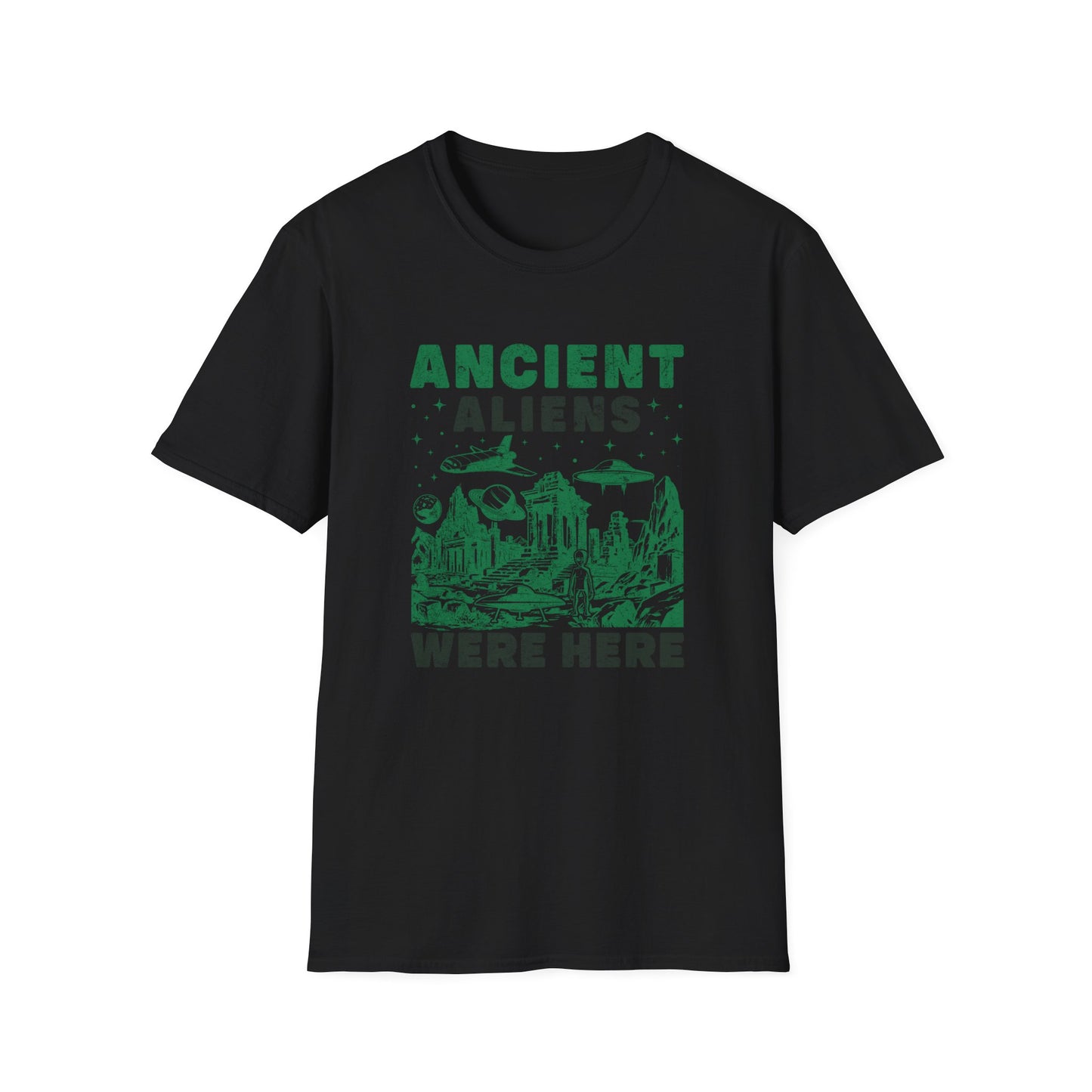Ancient Aliens were here Unisex Softstyle T-Shirt