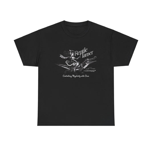 Reptile Tamer Controlling Negativity with Class Tee, Animal Lover Shirt, Nature Enthusiast Gift, Reptile Owner Apparel, Unique Wildlife T-Shirt
