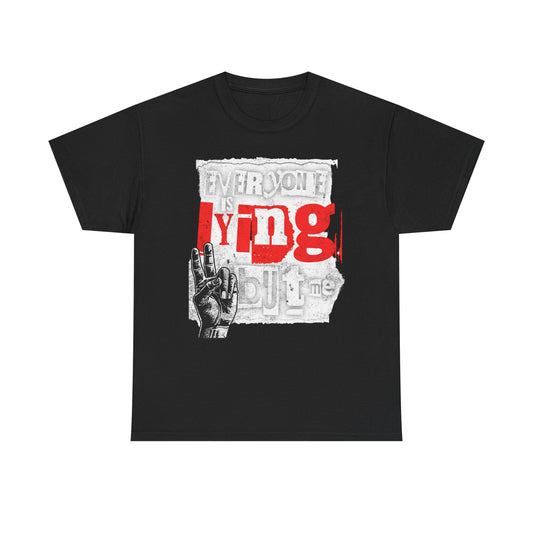 Unisex Heavy Cotton Tee with 'Everyone is LYDG' Graphic - Casual Streetwear for Everyday Style