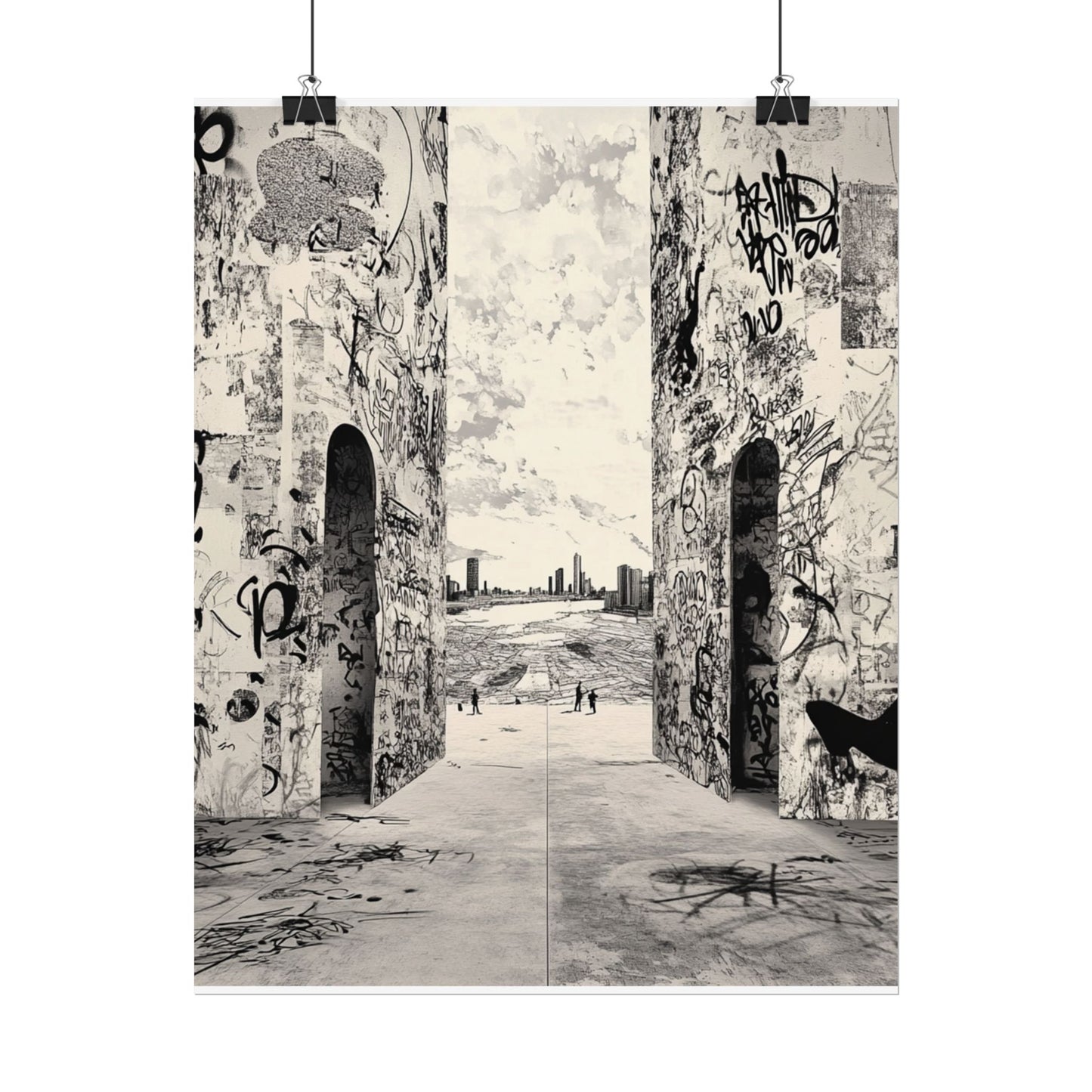 Just another day AI Art, Urban Graffiti Rolled Posters - Edgy Wall Art for Modern Spaces