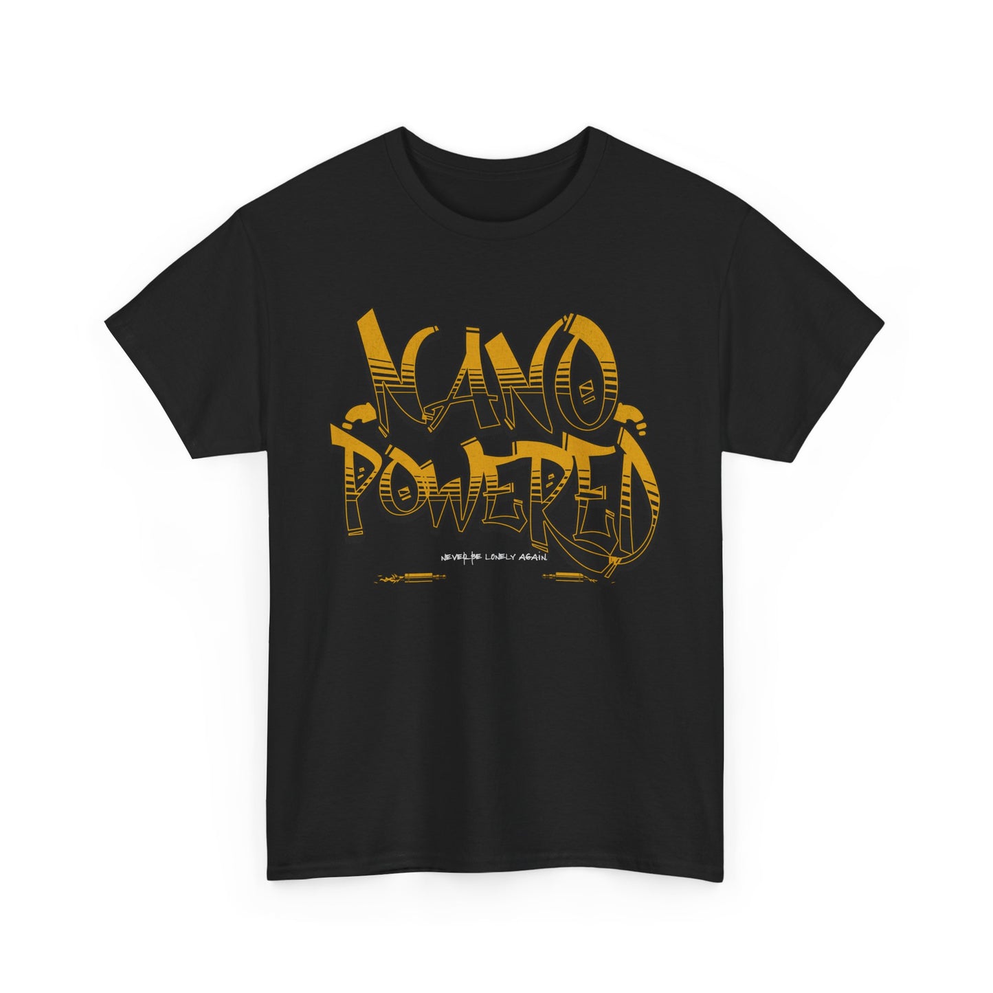 Nano Powered Fun Graphic T-Shirt, Cool Casual Wear, Eco-Conscious Style, Perfect for Everyday, Gift for Tech Lovers