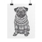 Life sized Coloring Page Rolled Poster of a Pug Dog