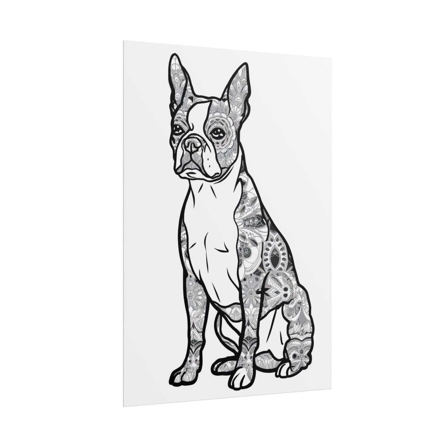 Coloring Poster, Life sized Artistic Dog Rolled Poster - Chic Home Decor for Dog Lovers