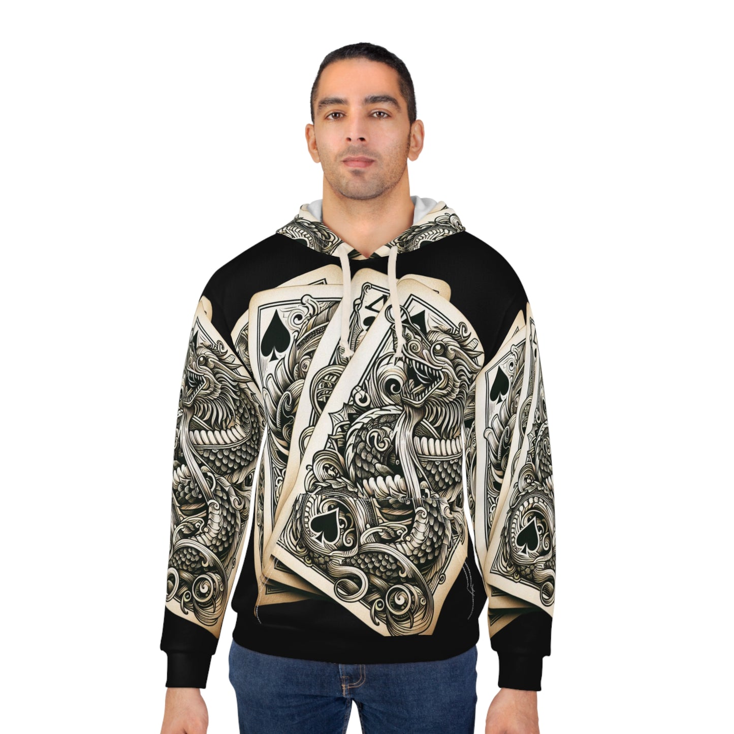 Dragon deck of cards Unisex Pullover Hoodie (AOP)